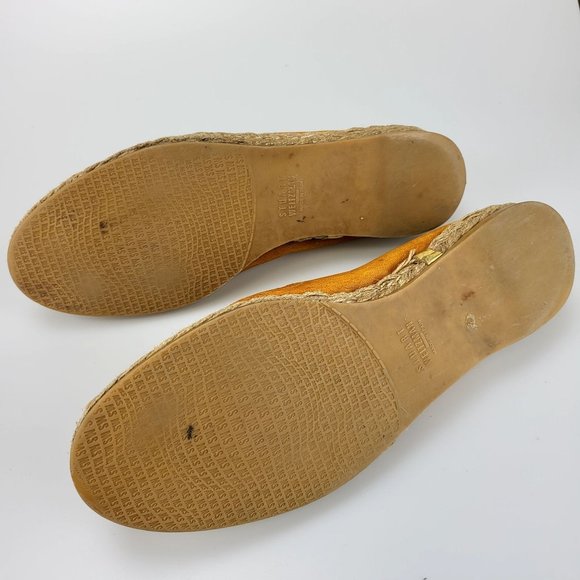 STUART WEITZMAN Orange Espadrille Slip-on Flats 8 Beige Suede Leather Sneakers - Picture 12 of 14